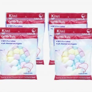 Kiwi Multicolor Cotton Balls (Pack of 4x50)