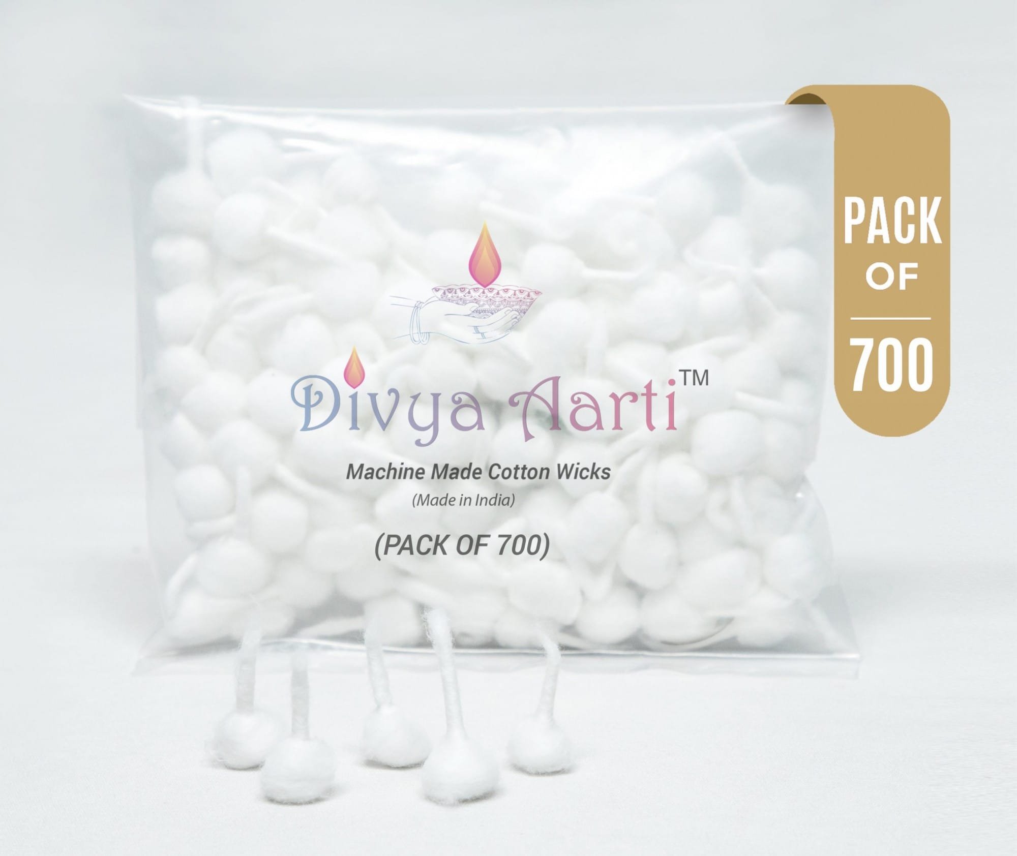 Divya Aarti Cotton Wicks (Pack of 700)