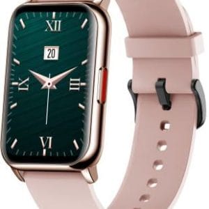 Pebble Aspire Smartwatch (Black, Pink Strap, Regular)