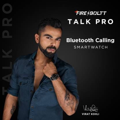 Fire-Boltt Talk Pro Bluetooth Calling Smartwatch Smartwatch (Black Strap, Free Size)